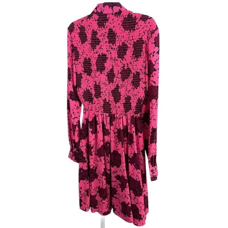 Kate Spade New York Pink Floral Smocked Shirtdress Button Front Size 4 - Image 3