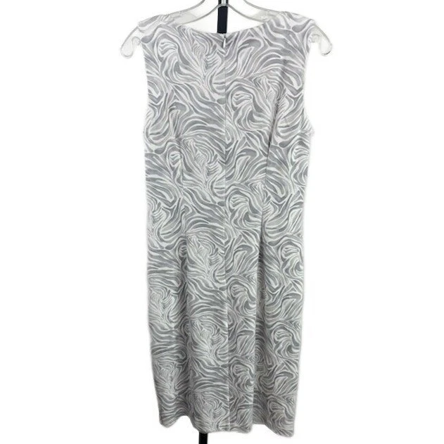 J.McLaughlin Gray Ultrasuede Abstract Twist Front Sheath Dress Size Medium - Image 2