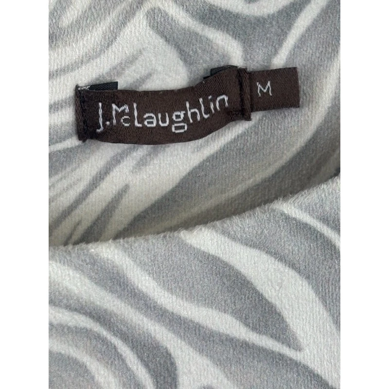 J.McLaughlin Gray Ultrasuede Abstract Twist Front Sheath Dress Size Medium - Image 4