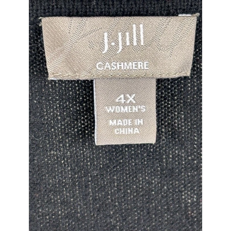 J.Jill Black 100% Cashmere V-Neck Tie Front Sweater Women's Plus Size 4X - Image 3
