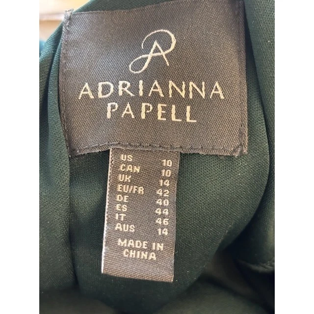 New Adrianna Papell Deep Emerald Green Velvet Roll Collar Sheath Dress Size 10 - Image 4