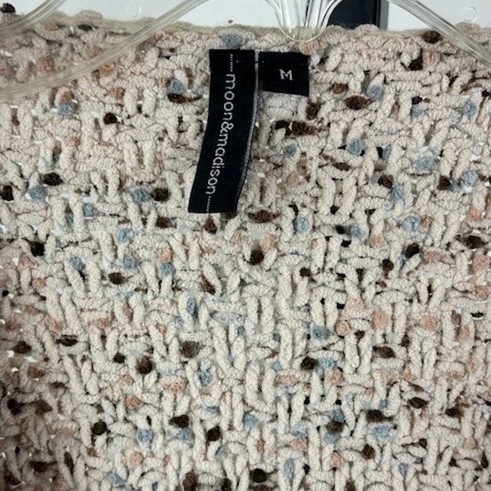 Moon & Madison Anthropologie Speckled Open Cardigan Sweater Women's Size Medium - Image 3