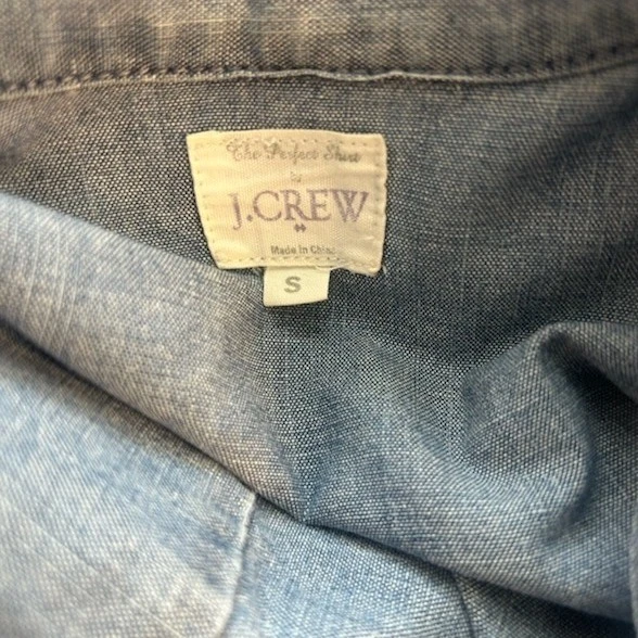 J.Crew Perfect Shirt Women's Size Small Chambray Denim Jean Western Equestrian - Image 3