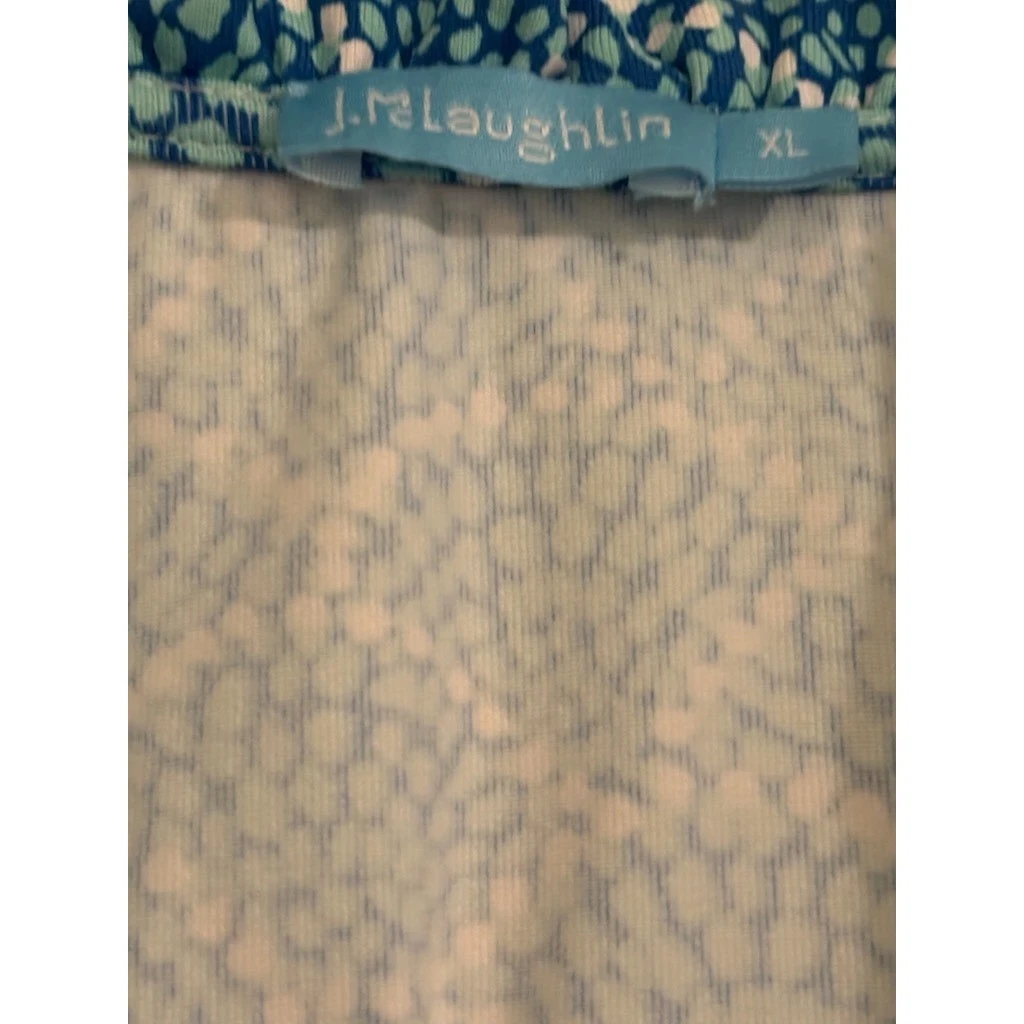 J.McLaughlin Blue Ruffle Collar 3/4 Sleeve Tunic Too Blouse Size XL - Image 5