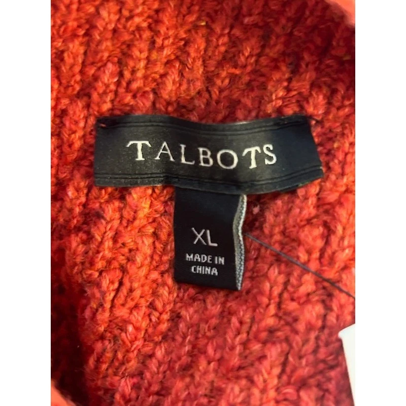 New Talbots Women's Cable Waffle Knit Sweater Button Detail Long Sleeve Size XL - Image 4