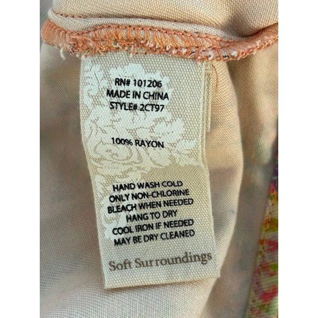 Soft Surroundings Paisley Floral Print Button Tunic Blouse Pinks Size - Image 5