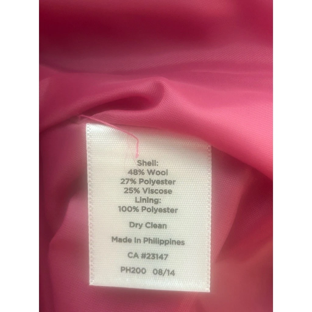 Talbots Woman Pink Gray Plaid Wool Blend Skirt Lined Career Classic Size 14W - Image 4