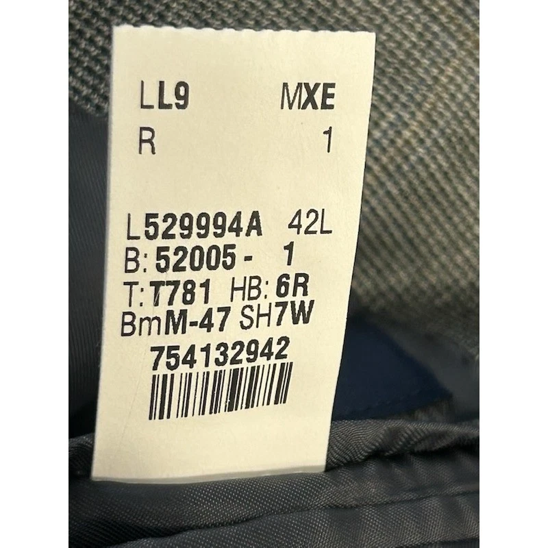 Ralph Lauren Men's Size 42L Grey Plaid Wool Blend Sport Coat Blazer - Image 4