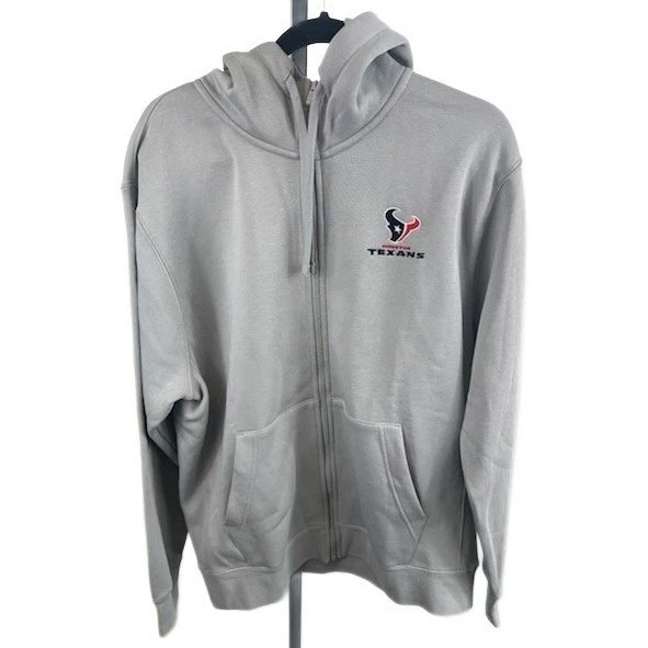 Nike NFL Houston Texans Hoodie Sweatshirt Full Zip Gray Mens Size Large - Image 2