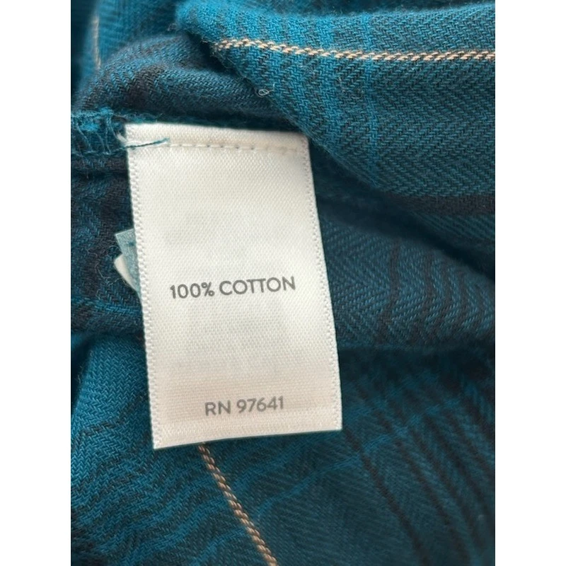 J.Jill Blue Plaid Floral Lined Button Shirt Dress Tunic 100% Cotton Size Small - Image 4