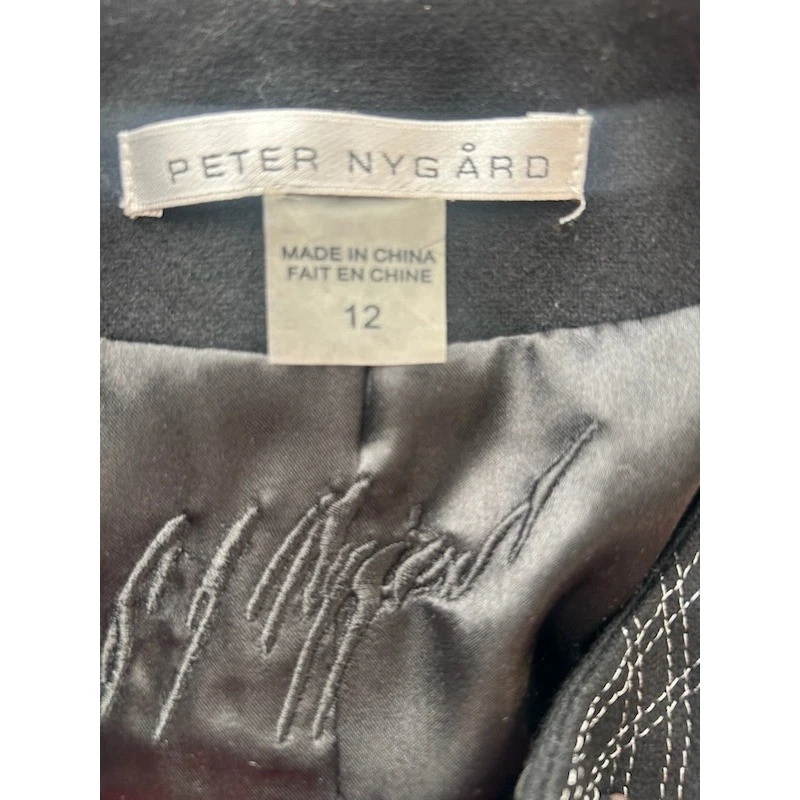 Peter Nygard Black Embellished Jewel Beaded Blazer Jacket Size 12 - Image 4