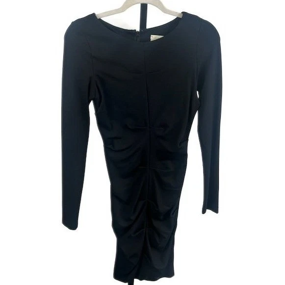 Chic Artelier Nicole Miller Black Ruched Bodycon Dress Size Small - Image 2
