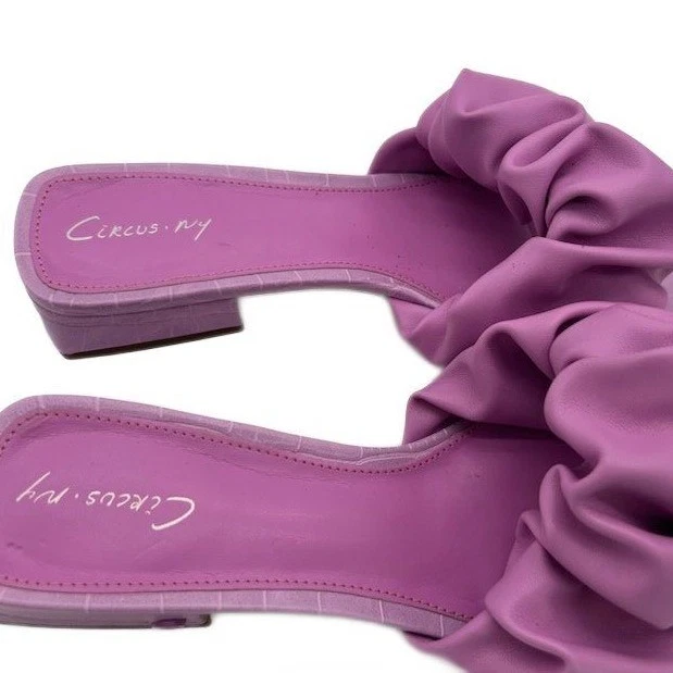 Circus by Sam Edelman Shoes Size 8M Janis Lilac Purple Croc Ruffle Slide Sandals - Image 4