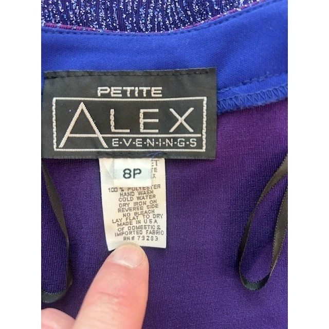 Alex Evenings Purple Sparkle Cardigan Cocktail Jacket Topper Size 8P Petite - Image 4