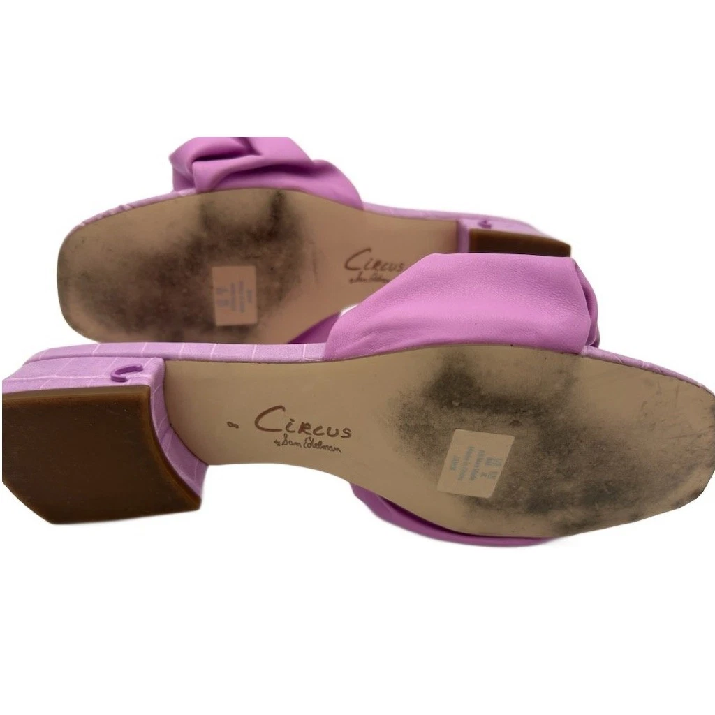 Circus by Sam Edelman Shoes Size 8M Janis Lilac Purple Croc Ruffle Slide Sandals - Image 5