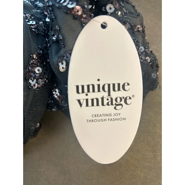 Unique Vintage Flapper Dress Silver Sequin Fringe Great Gatsby Party Size XL - Image 5