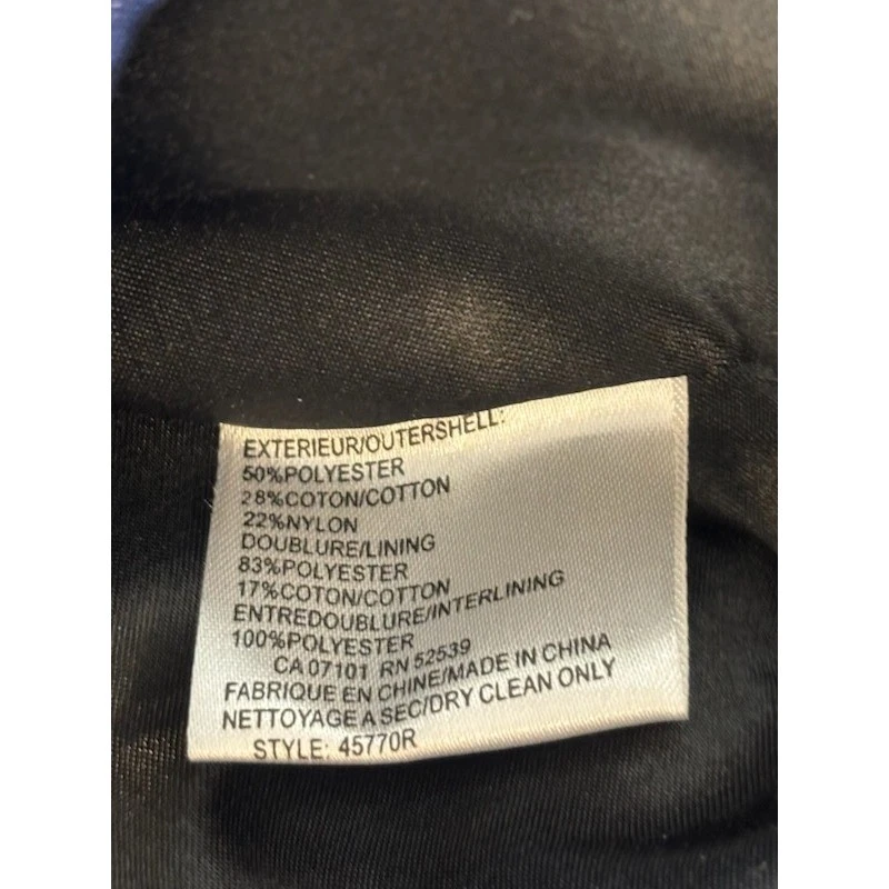 Hilary Radley New York Women's Size XL Metallic Blue Jacket Coat Pleated Collar - Image 6