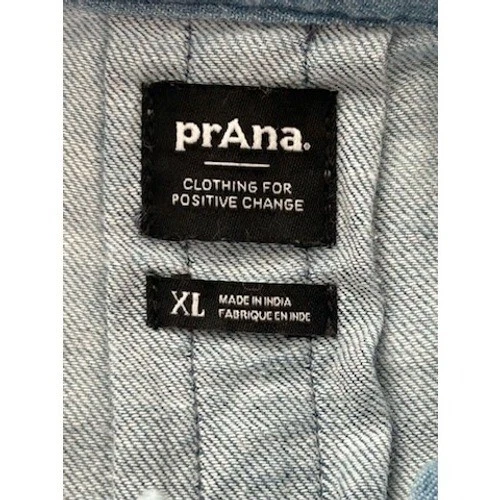 New Prana Tie Front Blouse Sleeveless Shirt Top Blue Organic Cotton Size XL - Image 4