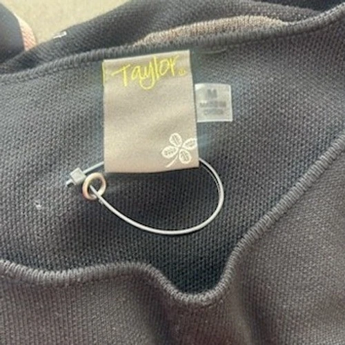 New Taylor Black Knit Sheath Dress Ruffle Hem Career Cocktail Party Medium - Image 4