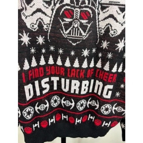 New Star Wars Men's Size Large Darth Vader Black Red Ugly Christmas Sweater - Image 3