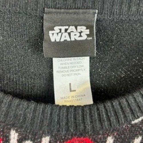 New Star Wars Men's Size Large Darth Vader Black Red Ugly Christmas Sweater - Image 4