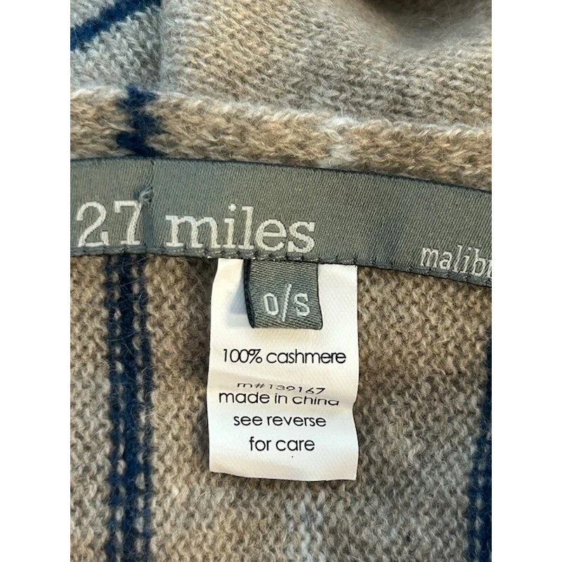 27 Miles Malibu 100% Cashmere Button Poncho Cape Shawl Tan One Size - Image 4