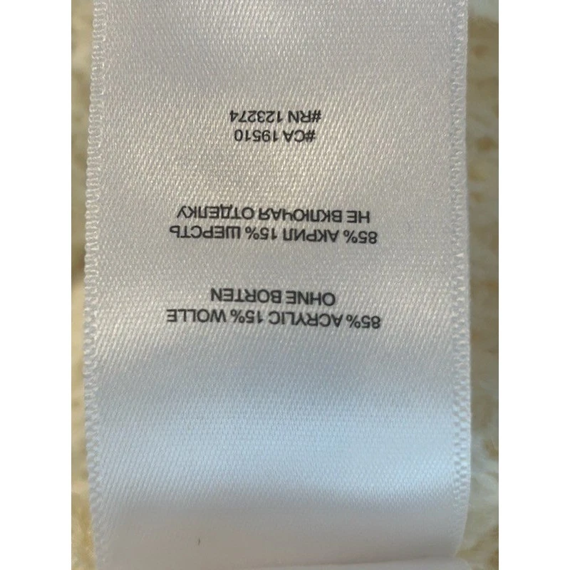 Lolë Cream V-Neck Waffle Knit Sweater Tunic Pocket Size Medium - Image 5