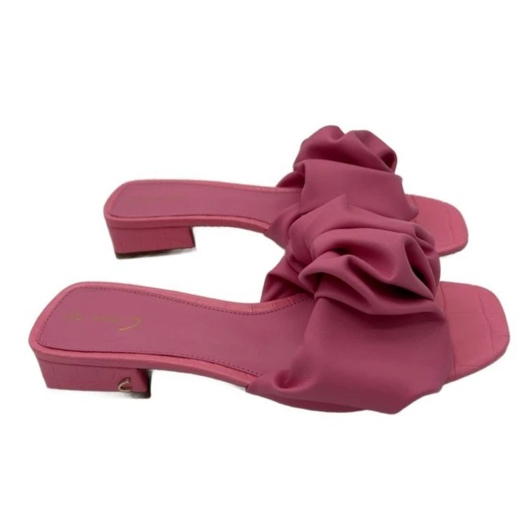 Circus by Sam Edelman Shoes Size 8M Janis Pink Croc Ruffle Slides Sandals - Image 2