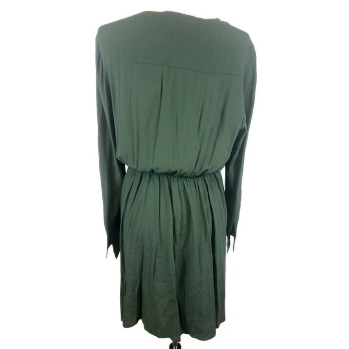 Maeve Anthropologie Green Dress Wrap Front Long Sleeve Casual Party Size Medium - Image 4