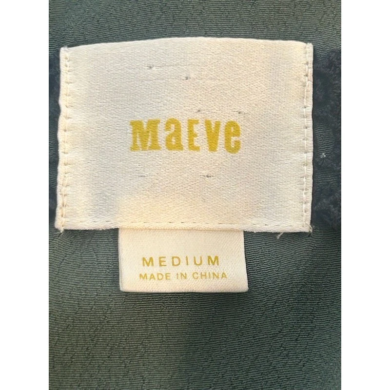 Maeve Anthropologie Green Dress Wrap Front Long Sleeve Casual Party Size Medium - Image 5