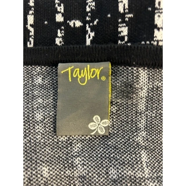 Taylor Plaid Black Tweed Dress Fringe Trim Elbow Sleeves Career Casual Size 2X - Image 4