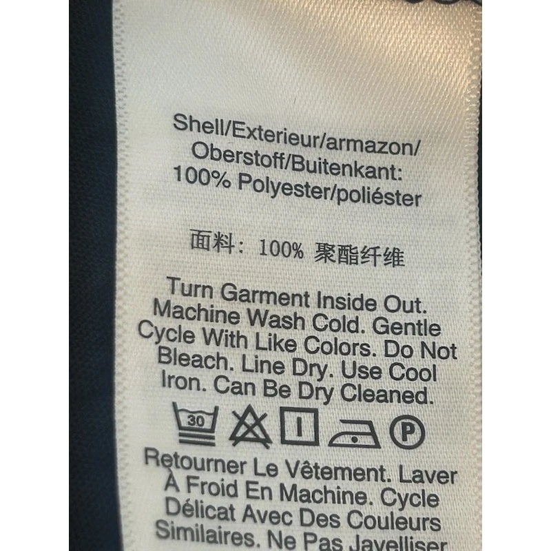 DKNY Navy Blue Dress Ruffle Hem Puff Sleeve Casual Career Size 10 - Image 5