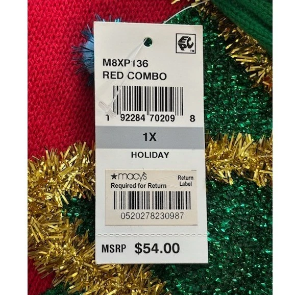 New Planet Gold Women's Plus Size 1X Red Penguin Holiday Ugly Christmas Sweater - Image 5