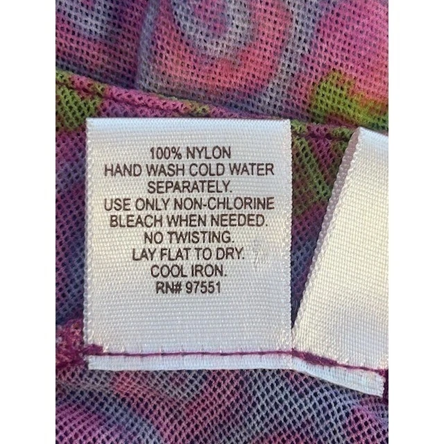 Johnny Heaven Top Chevron Pink Blue Surplice Blouse 3/4 Sleeve Size Medium - Image 5