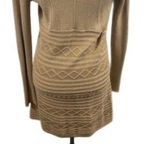 Julie Brown NYC Long Sweater Women's Size Medium Large Gold Metallic Duster - Image 4