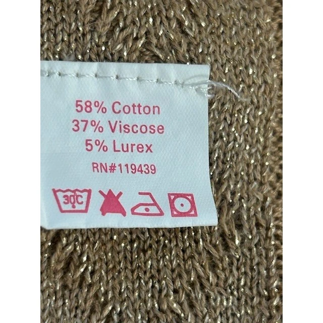 Julie Brown NYC Long Sweater Women's Size Medium Large Gold Metallic Duster - Image 6