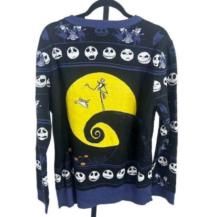 Disney Nightmare Before Christmas Sweater Jack Skellington Halloween Size XL - Image 2