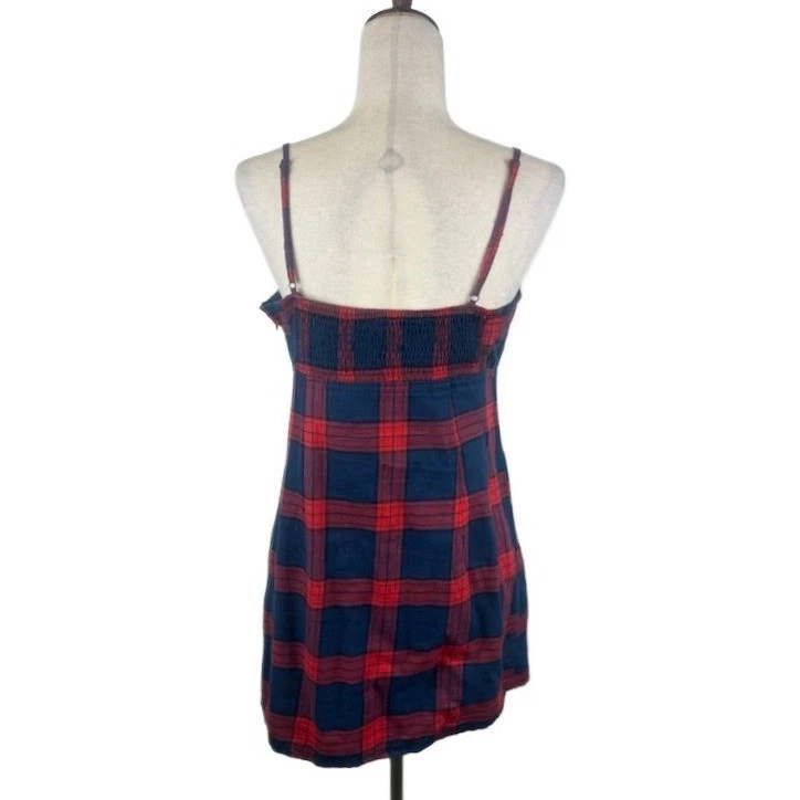 Garage Flannel Dress Plaid Tartan Buffalo Blue Red Check Mini Casual Size Medium - Image 3