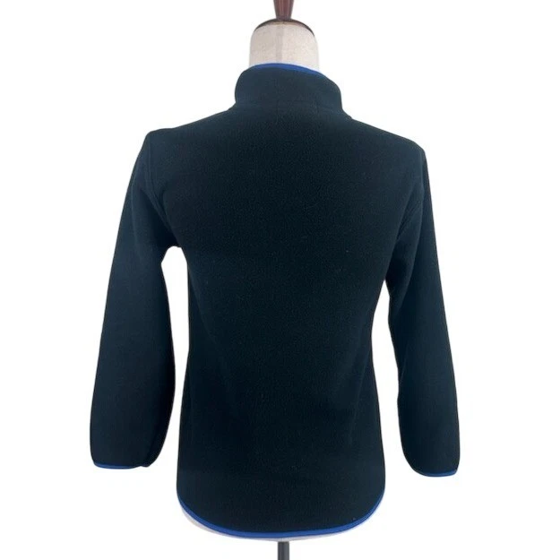 Polo Ralph Lauren Fleece Jacket Black Blue Trim Full Zip Girls Size Medium 10-12 - Image 2
