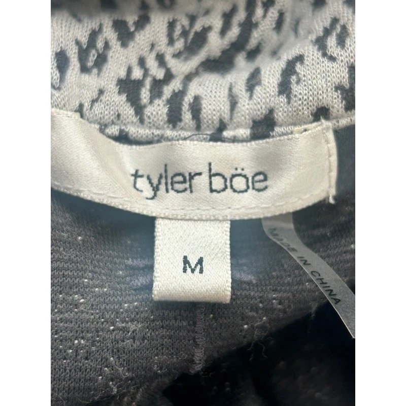 Tyler Boe Snakeskin Print Kim Dress 3/4 Sleeve Funnel Neck Gray Size Medium - Image 3