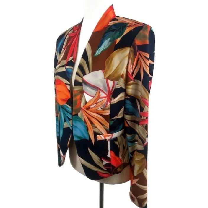 New Frank Lyman Montreal Bold Floral Tropical Print Blazer Jacket Size 4 - Image 2