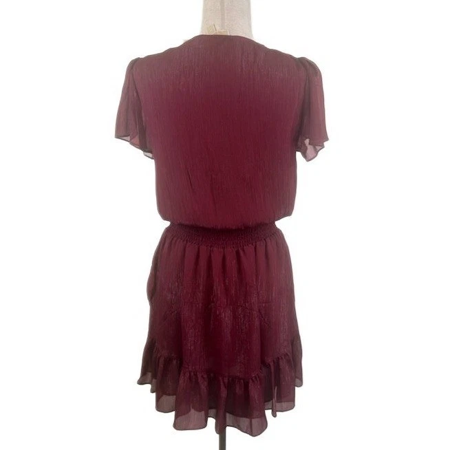New Michael Kors Dress Dark Red Tiered Ruffle Mini Size Medium $165 - Image 3