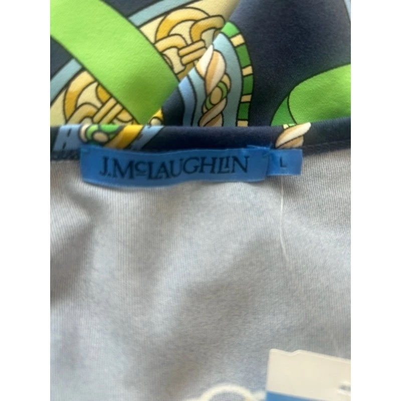 New J.McLaughlin Signature Tee 3/4 Sleeve Nautical Print Top Size Large $178 - Image 4