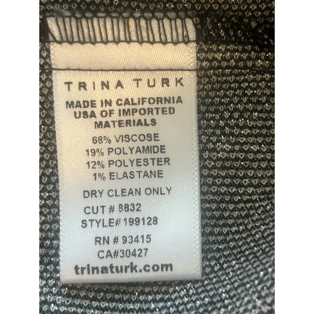 Trina Turk Geometric Chevron Metallic Long Sleeve Sweater Size Medium - Image 5