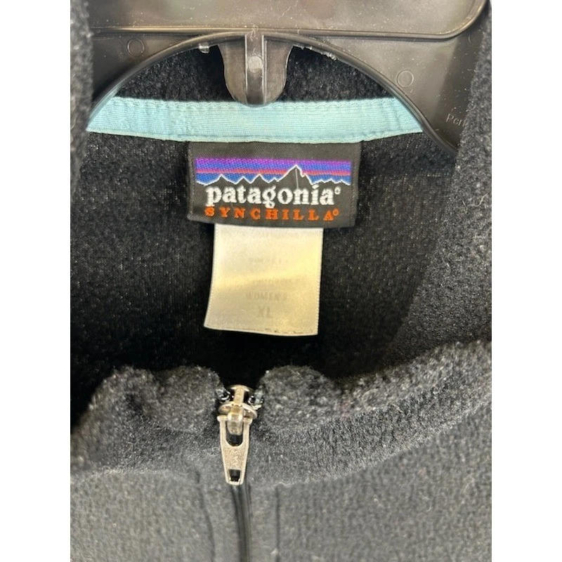 Patagonia Synchilla Fleece Full Zip Jacket Black Women's Size XL - Image 3