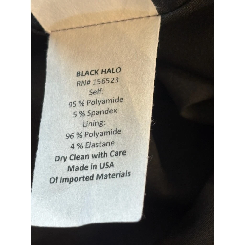 Black Halo Floral Print Metallic Accent Ruffle Hem Bell Sleeve Cocktail Size 4 - Image 7