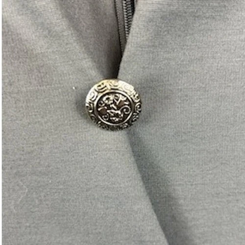 Talbots Grey Mock Neck Wrap Dress with Decorative Button Size 12P Petite - Image 3