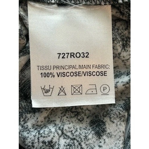 Carven Dress Black White Landscape Long Sleeve Bodycon Women's Size Medium - Image 6