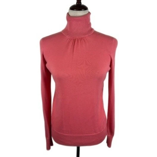 Talbots Pima Cotton Pink Turtleneck Sweater Women's Size Small