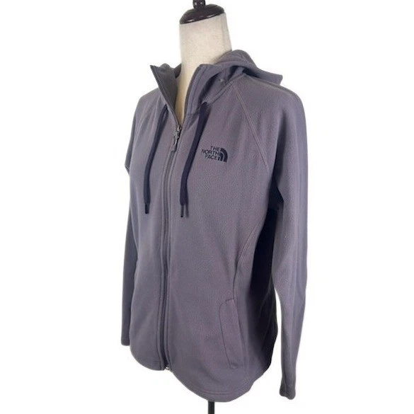 The North Face Women's Purple Fleece Full Zip Hoodie Sweatshirt Top Size Large - Image 2